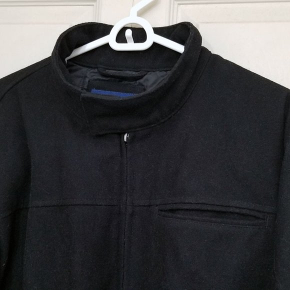 Old Navy black wool blend full zipper jacket with pockets XL - Picture 3 of 4